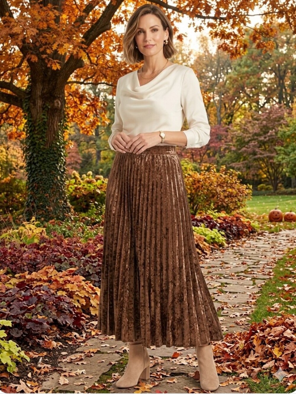Reitmans Chocolate Brown Pleated Maxi Skirt